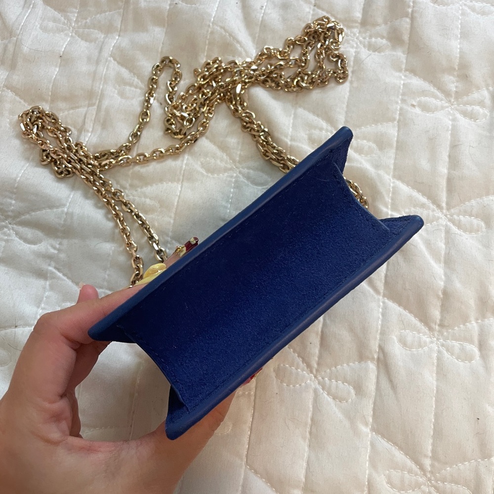 Jacquemus Le Piccolo Blue Suede Micro Tote Mini Bag - Picture 3 of 6